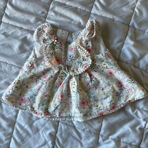 Floral Baby Dress with Lace Trim